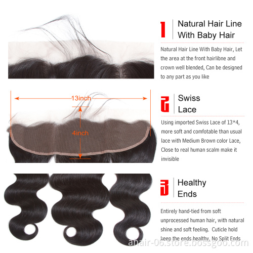 Wholesale sales mink brazilian virgin cuticle aligned  human hair bundles body wave bundles with lace frontals